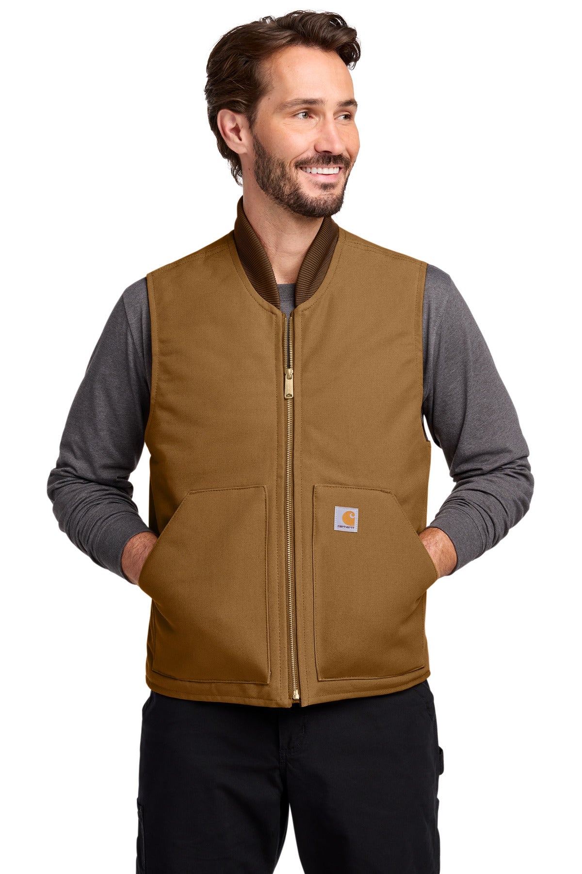 Carhartt Duck Vest. CT106676 - Carhartt Brown - front