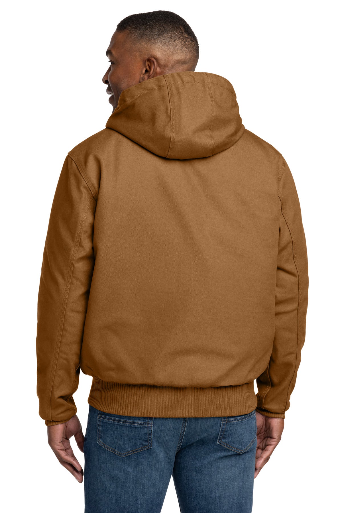 Carhartt Quilted-Flanne-Lined Duck Active Jac. CT106677 - Carhartt Brown - back