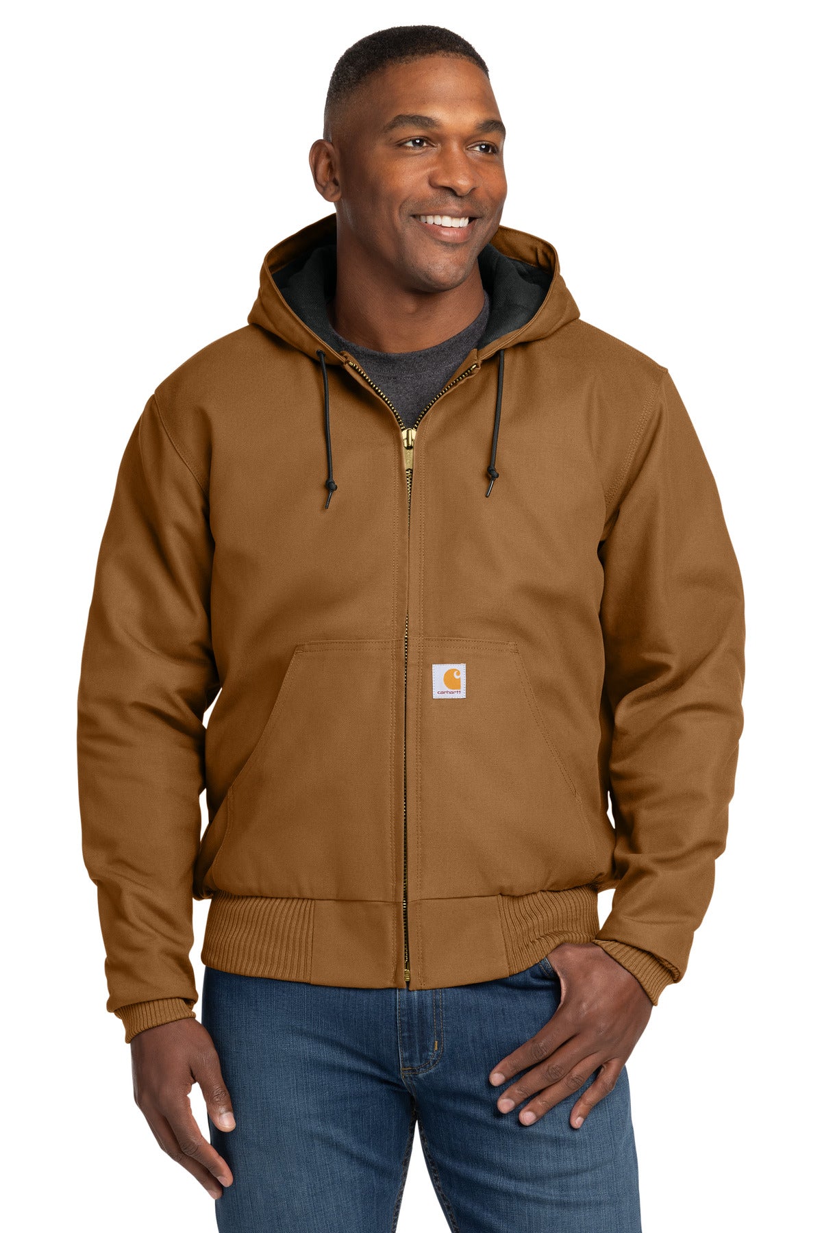 Carhartt Quilted-Flanne-Lined Duck Active Jac. CT106677 - Carhartt Brown - front