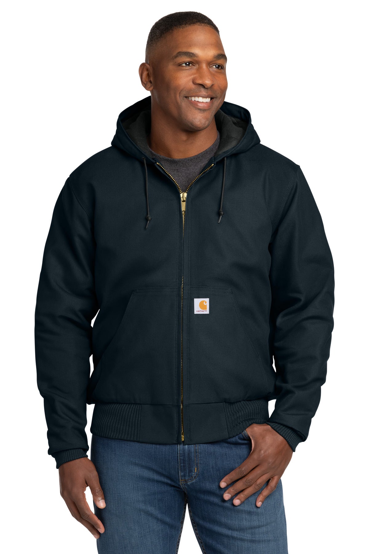 Carhartt Quilted-Flanne-Lined Duck Active Jac. CT106677 - Dark Navy - front