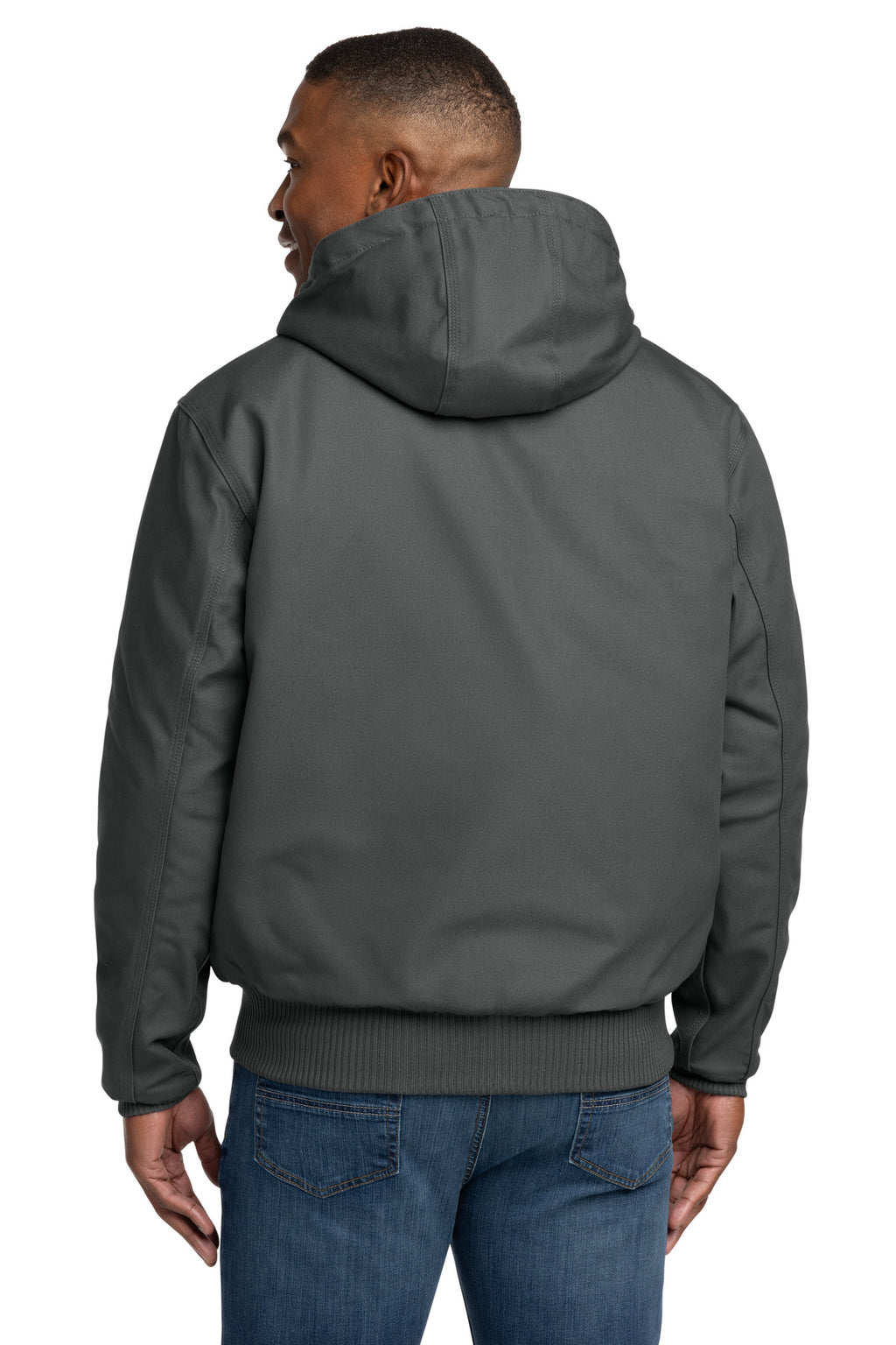 Carhartt Quilted-Flanne-Lined Duck Active Jac. CT106677 - Gravel - back