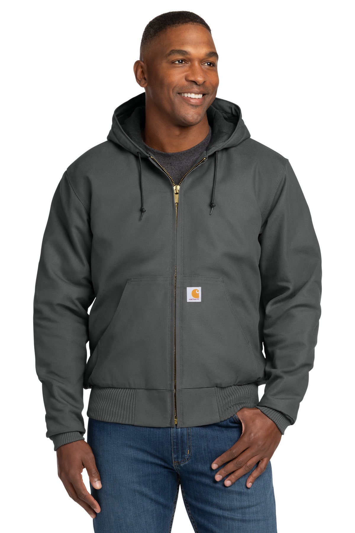 Carhartt Quilted-Flanne-Lined Duck Active Jac. CT106677 - Gravel - front