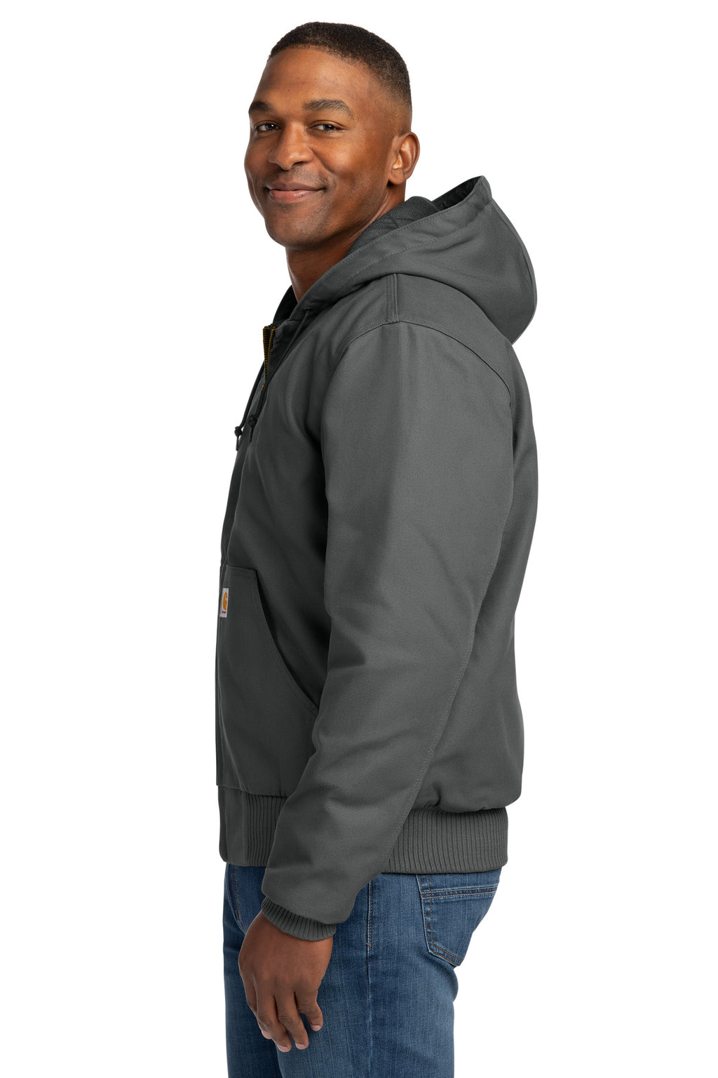 Carhartt Quilted-Flanne-Lined Duck Active Jac. CT106677 - Gravel - side