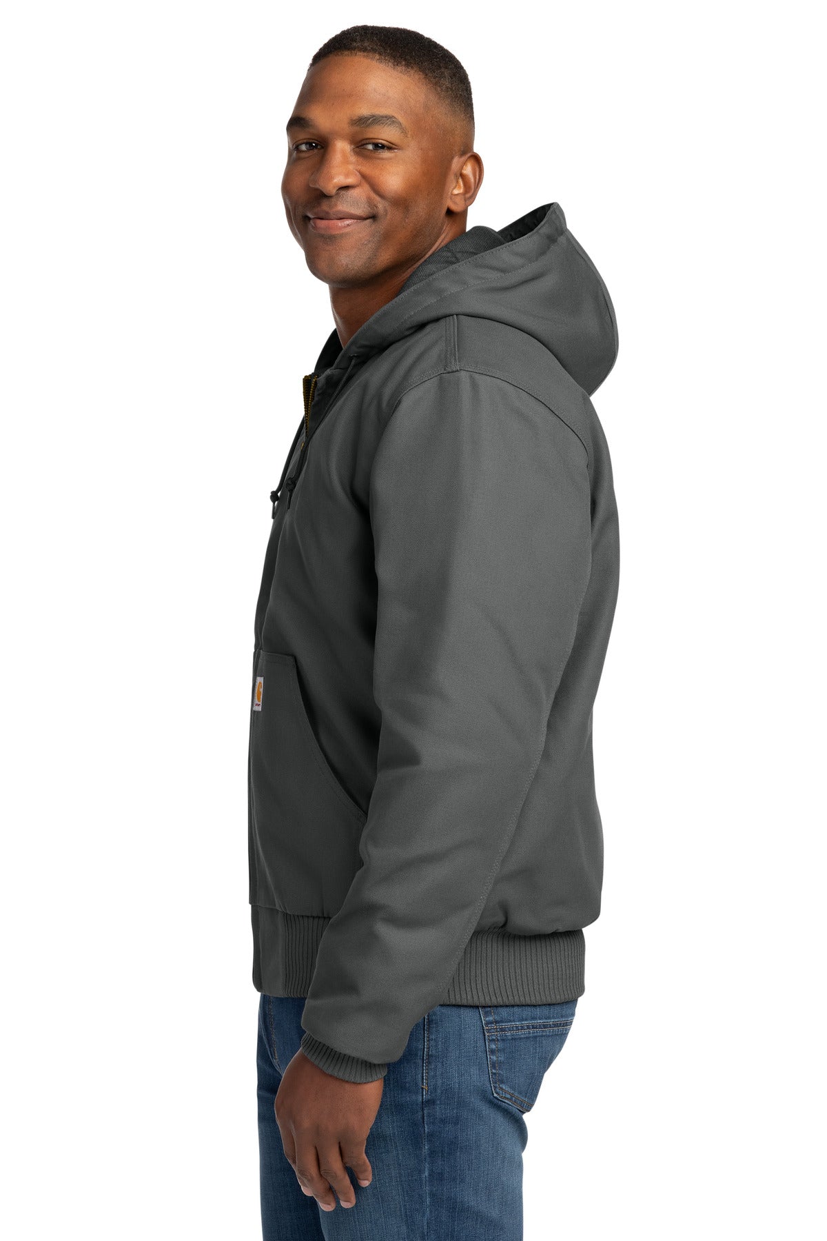 Carhartt Quilted-Flanne-Lined Duck Active Jac. CT106677 - Gravel - side