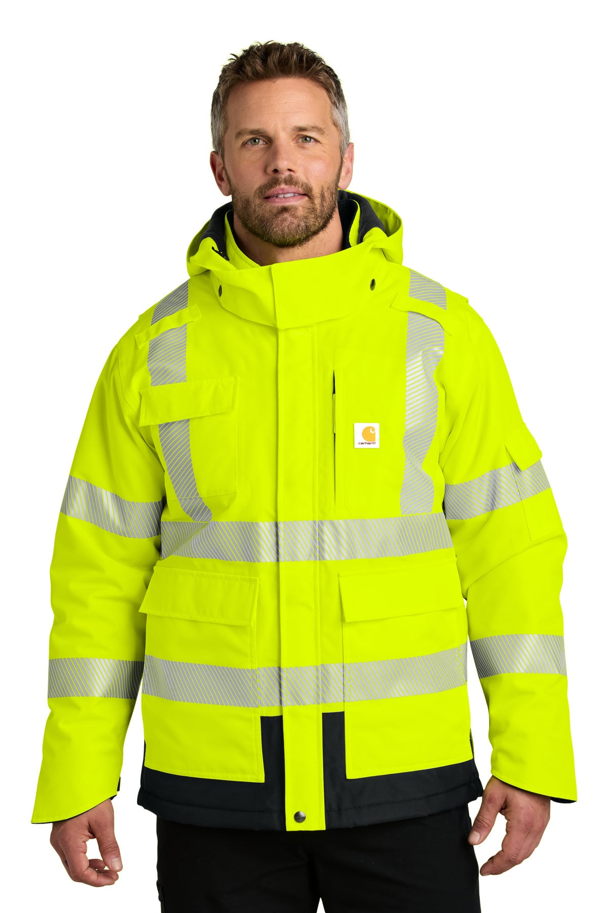 Carhartt ANSI 107 Class 3 Waterproof Heavyweight Insulated Jacket CT106694 - Brite Lime - front