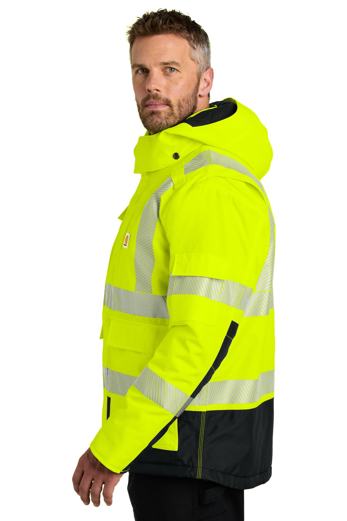 Carhartt ANSI 107 Class 3 Waterproof Heavyweight Insulated Jacket CT106694 - Brite Lime - side