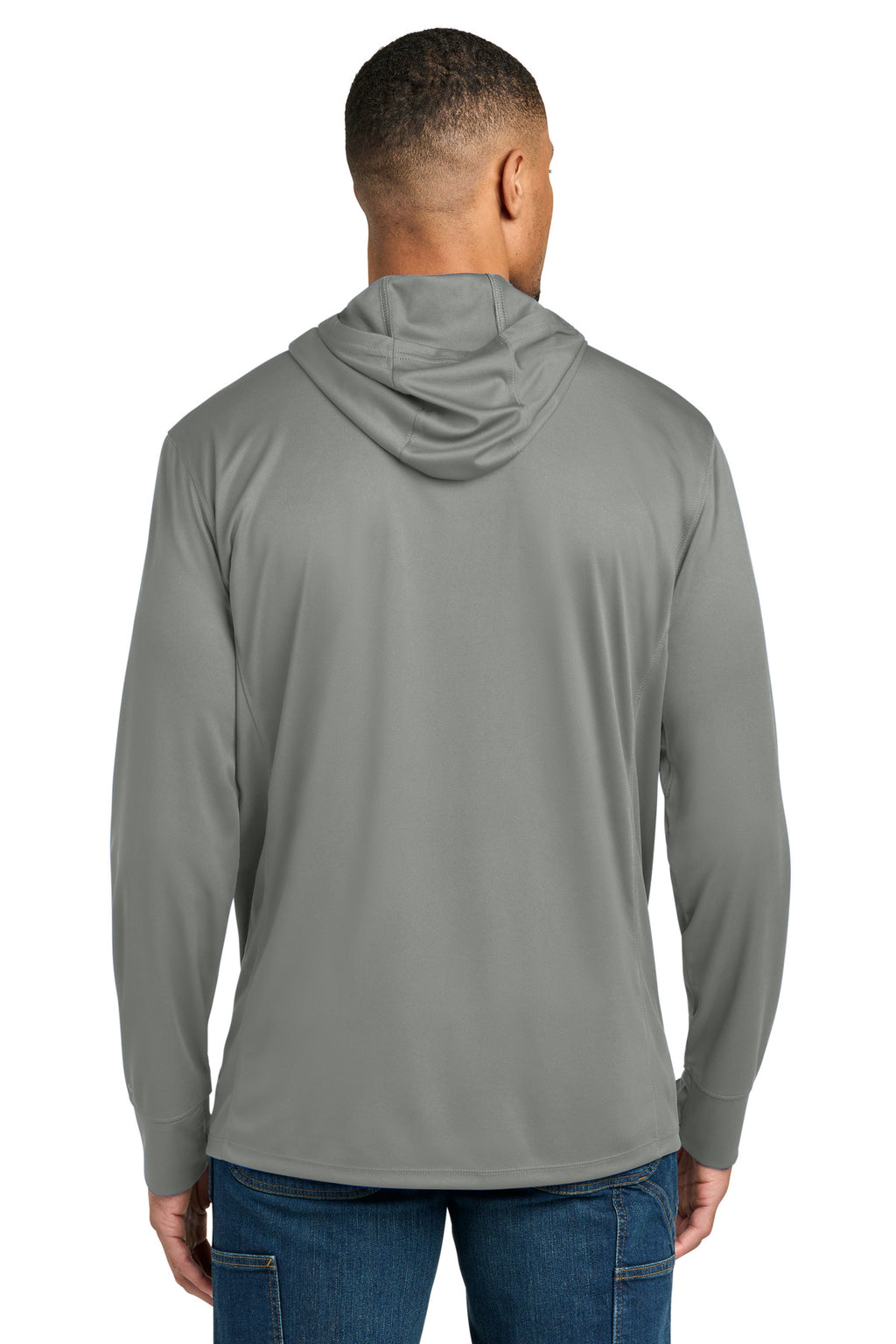 Carhartt Force Sun Defender Long Sleeve Hooded T-Shirt CT106923 - Asphalt Grey - back