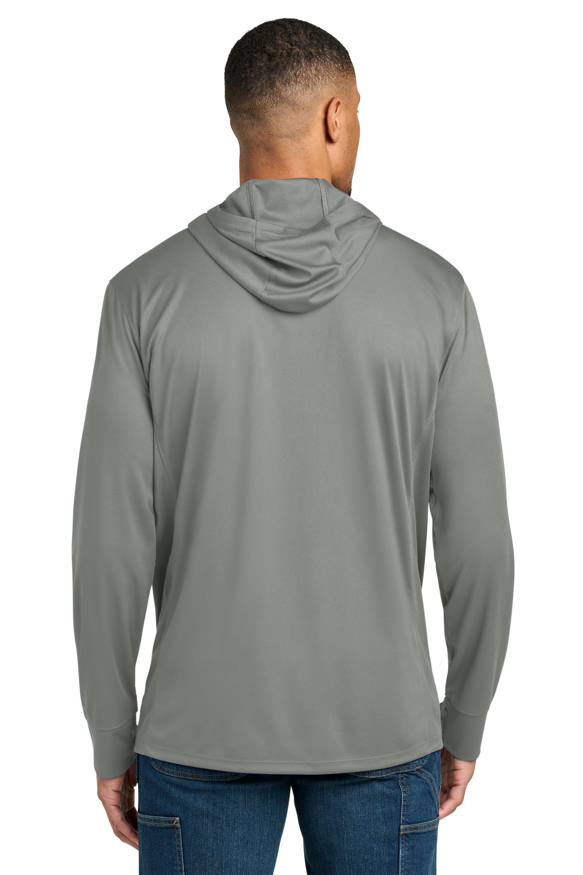 Carhartt Force Sun Defender Long Sleeve Hooded T-Shirt CT106923 - Asphalt Grey - back