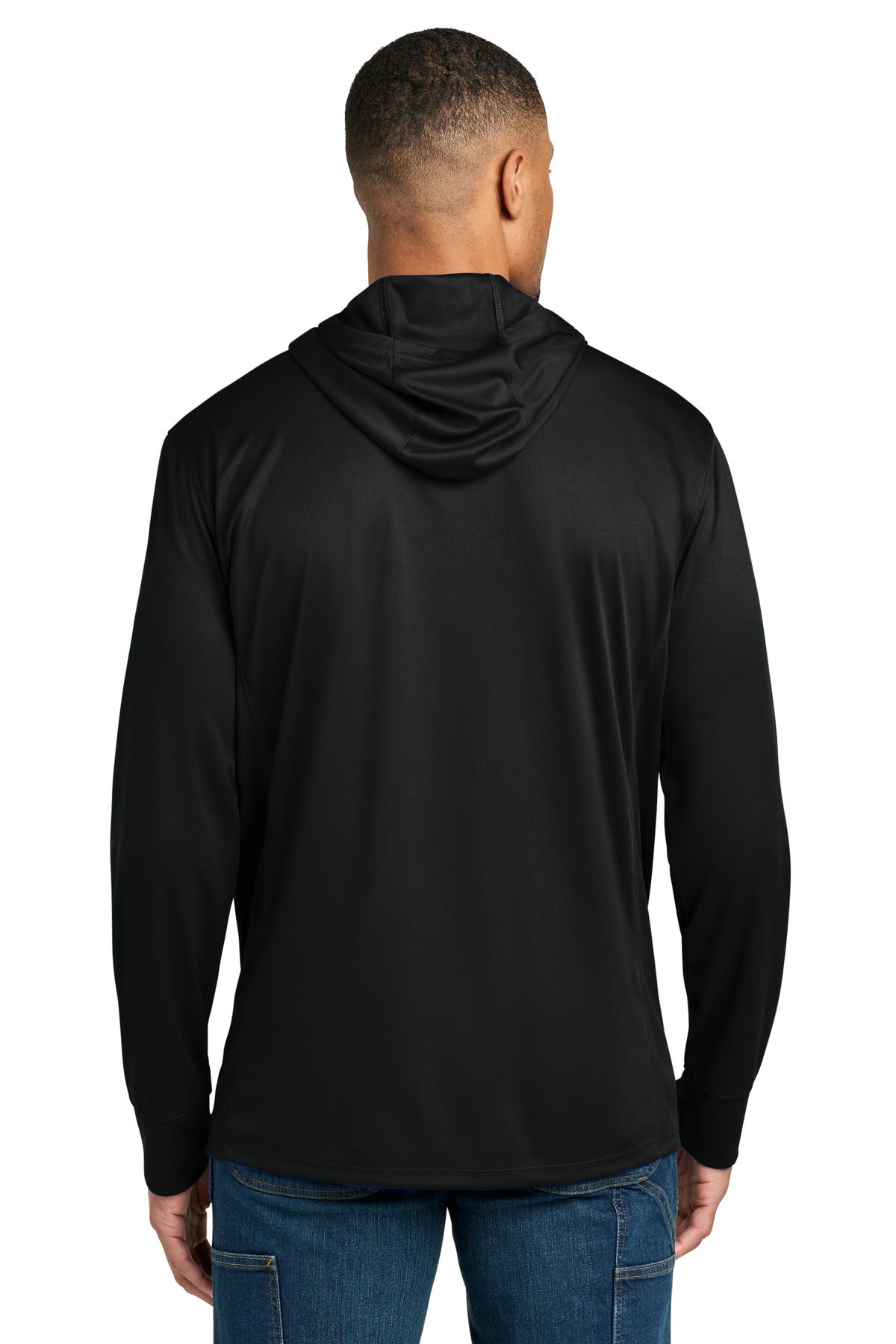 Carhartt Force Sun Defender Long Sleeve Hooded T-Shirt CT106923 - Black - back