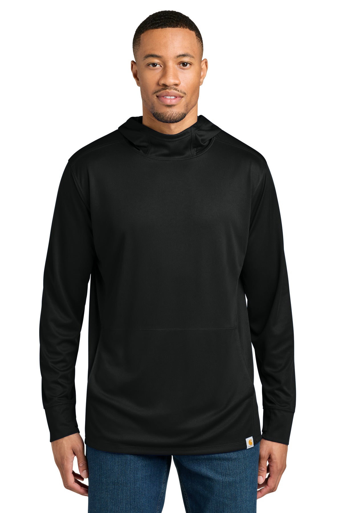 Carhartt Force Sun Defender Long Sleeve Hooded T-Shirt CT106923 - Black - front