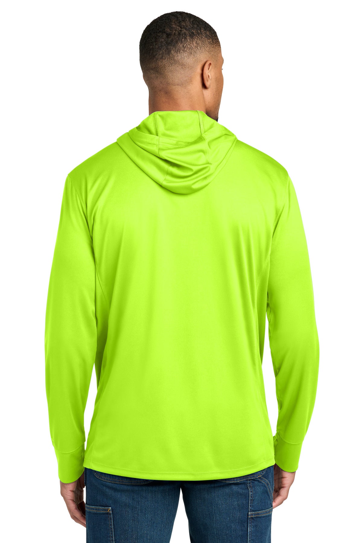 Carhartt Force Sun Defender Long Sleeve Hooded T-Shirt CT106923 - Brite Lime - back