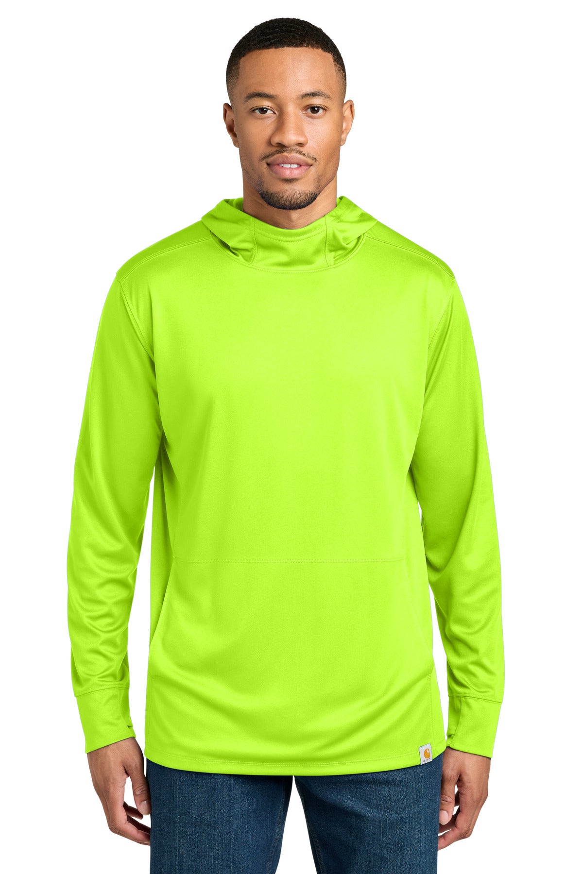 Carhartt Force Sun Defender Long Sleeve Hooded T-Shirt CT106923 - Brite Lime - front