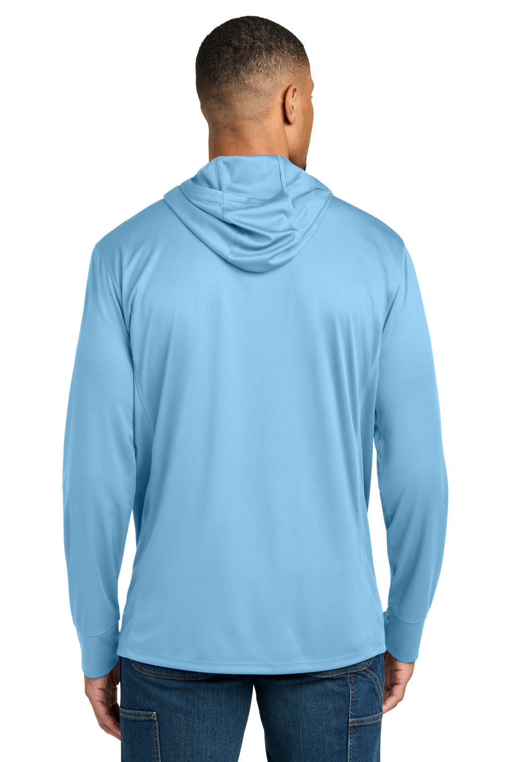 Carhartt Force Sun Defender Long Sleeve Hooded T-Shirt CT106923 - Fresh Water Blue - back