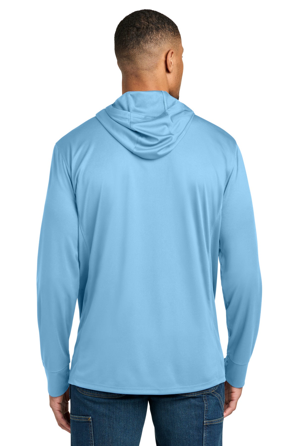 Carhartt Force Sun Defender Long Sleeve Hooded T-Shirt CT106923 - Fresh Water Blue - back