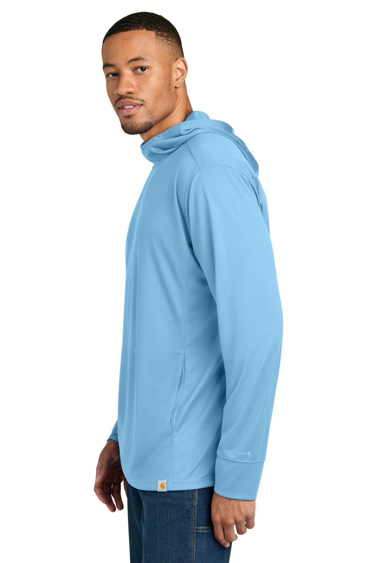 Carhartt Force Sun Defender Long Sleeve Hooded T-Shirt CT106923 - Fresh Water Blue - side