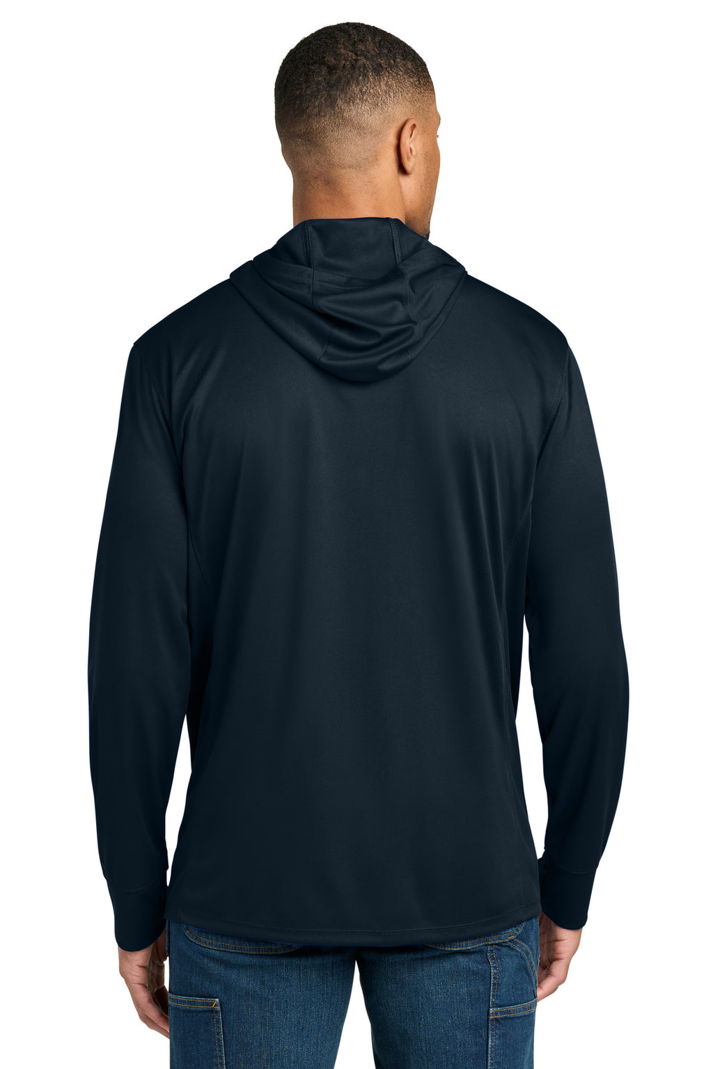 Carhartt Force Sun Defender Long Sleeve Hooded T-Shirt CT106923 - Navy - back