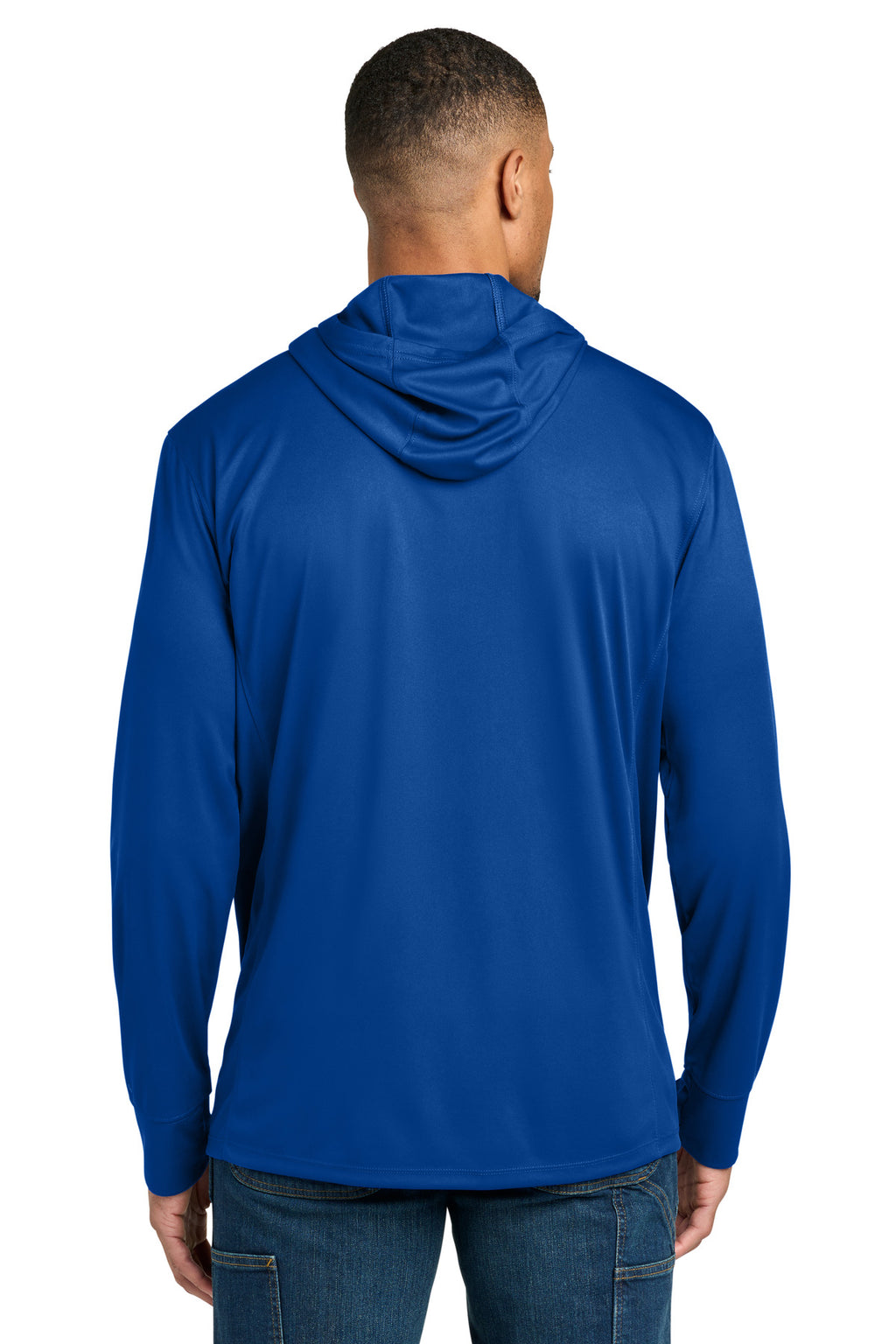 Carhartt Force Sun Defender Long Sleeve Hooded T-Shirt CT106923 - Royal Glass Blue - back