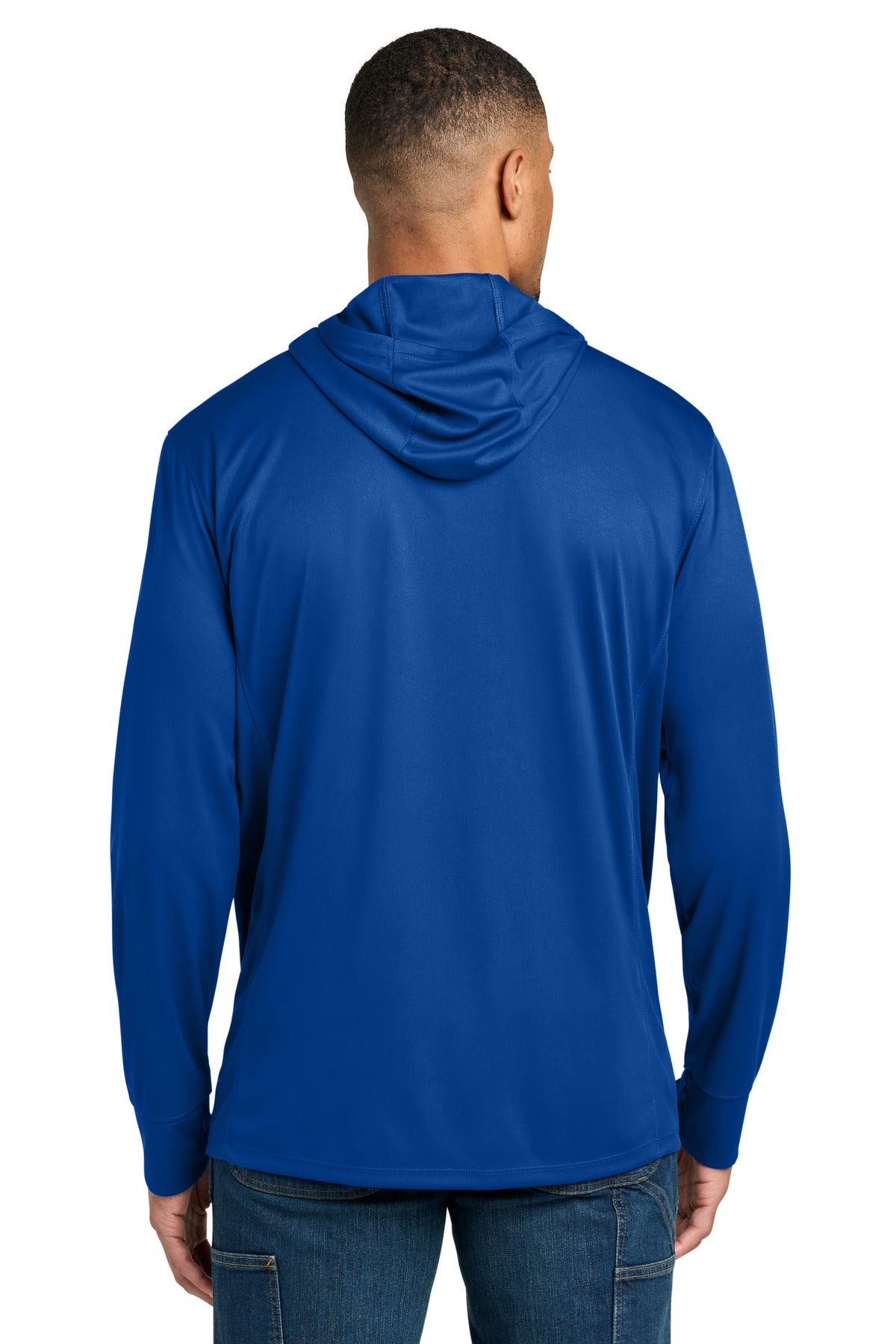 Carhartt Force Sun Defender Long Sleeve Hooded T-Shirt CT106923 - Royal Glass Blue - back