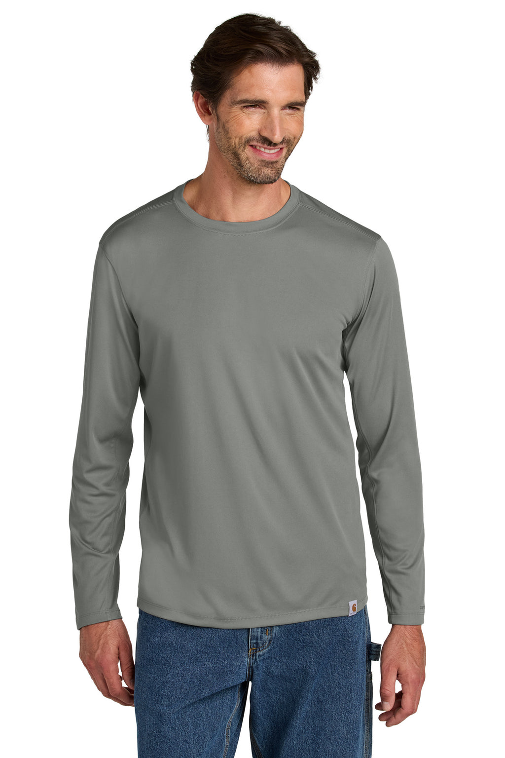 Carhartt Force Sun Defender Long Sleeve T-Shirt CT106972 - Asphalt Grey - front