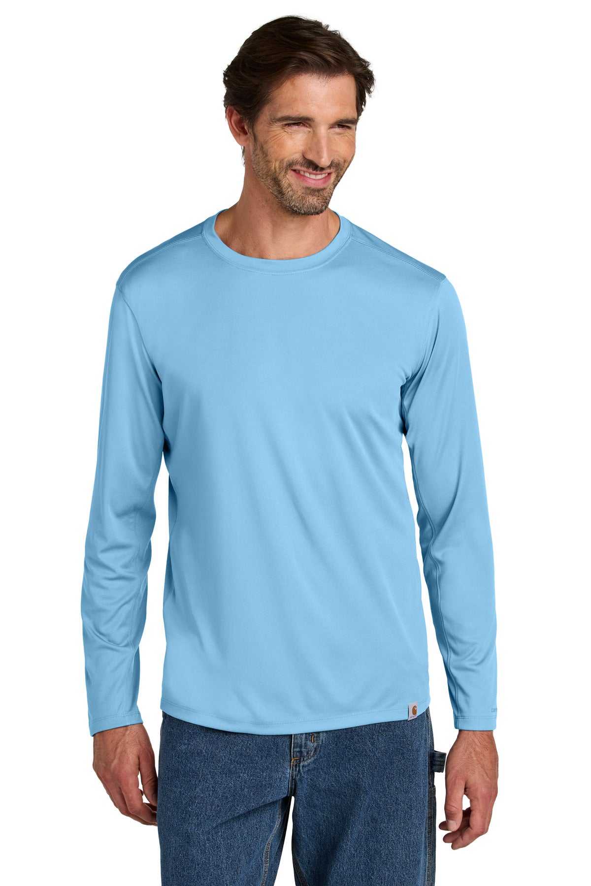 Carhartt Force Sun Defender Long Sleeve T-Shirt CT106972 - Fresh Water Blue - front