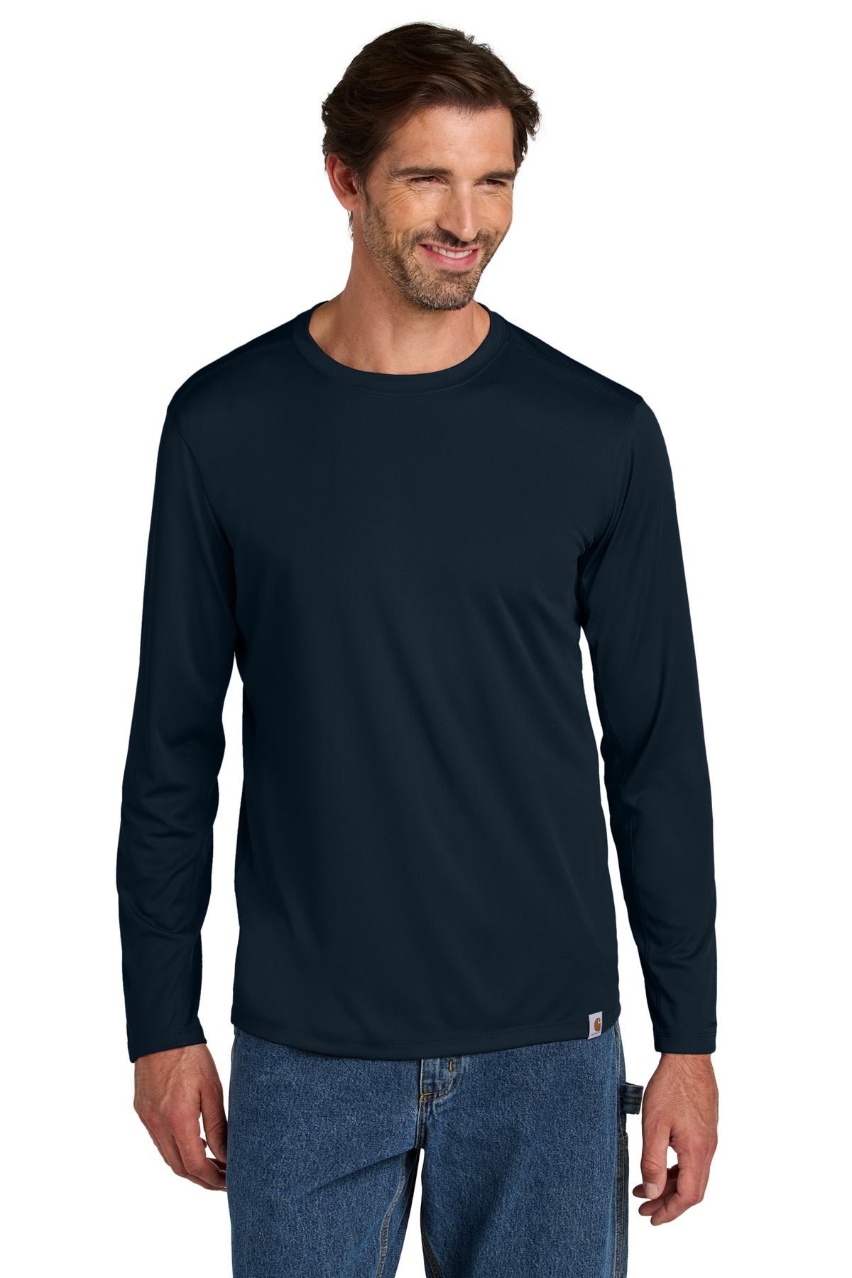 Carhartt Force Sun Defender Long Sleeve T-Shirt CT106972 - Navy - front