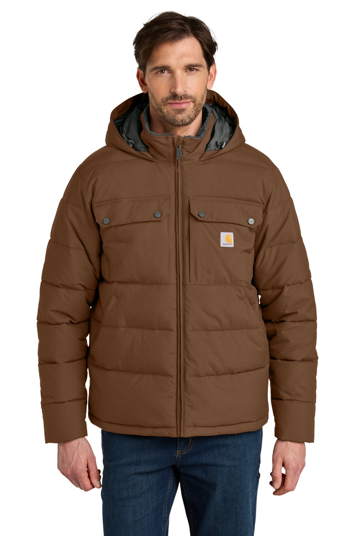 Carhartt Montana Insulated Hooded Jacket CT107082 - Red Duck Brown - front