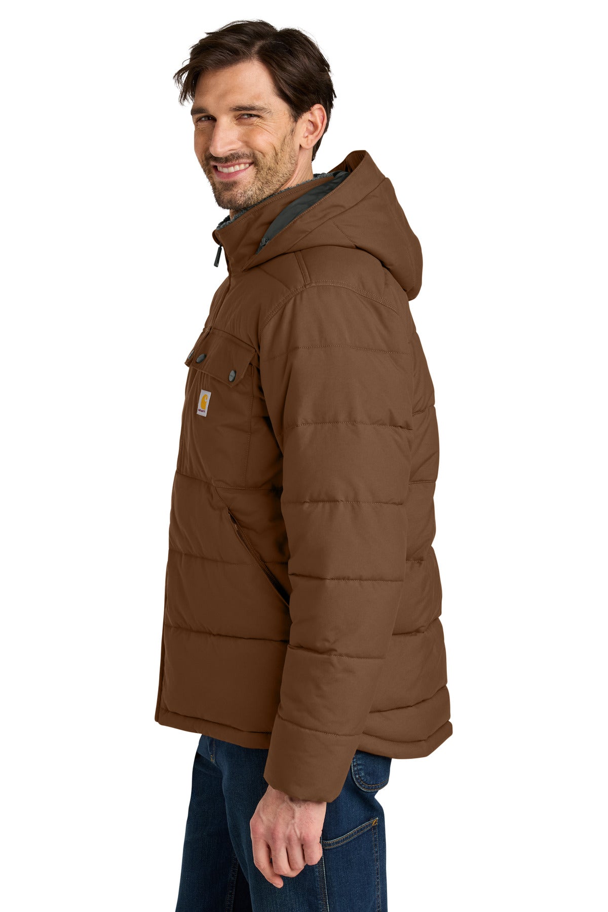 Carhartt Montana Insulated Hooded Jacket CT107082 - Red Duck Brown - side