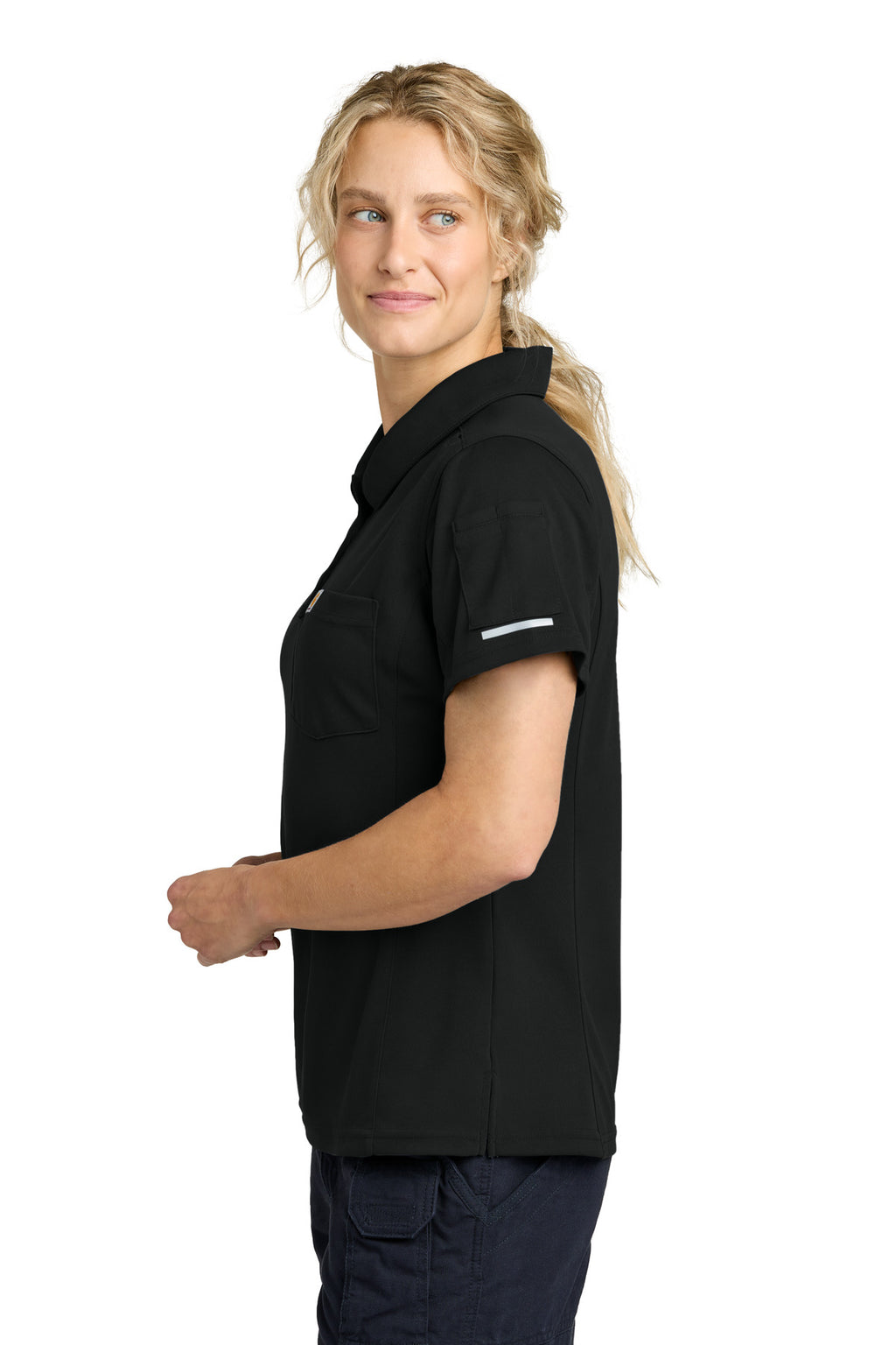 Carhartt Women's FLD & RSCU Polo CTC12119 - Black - side