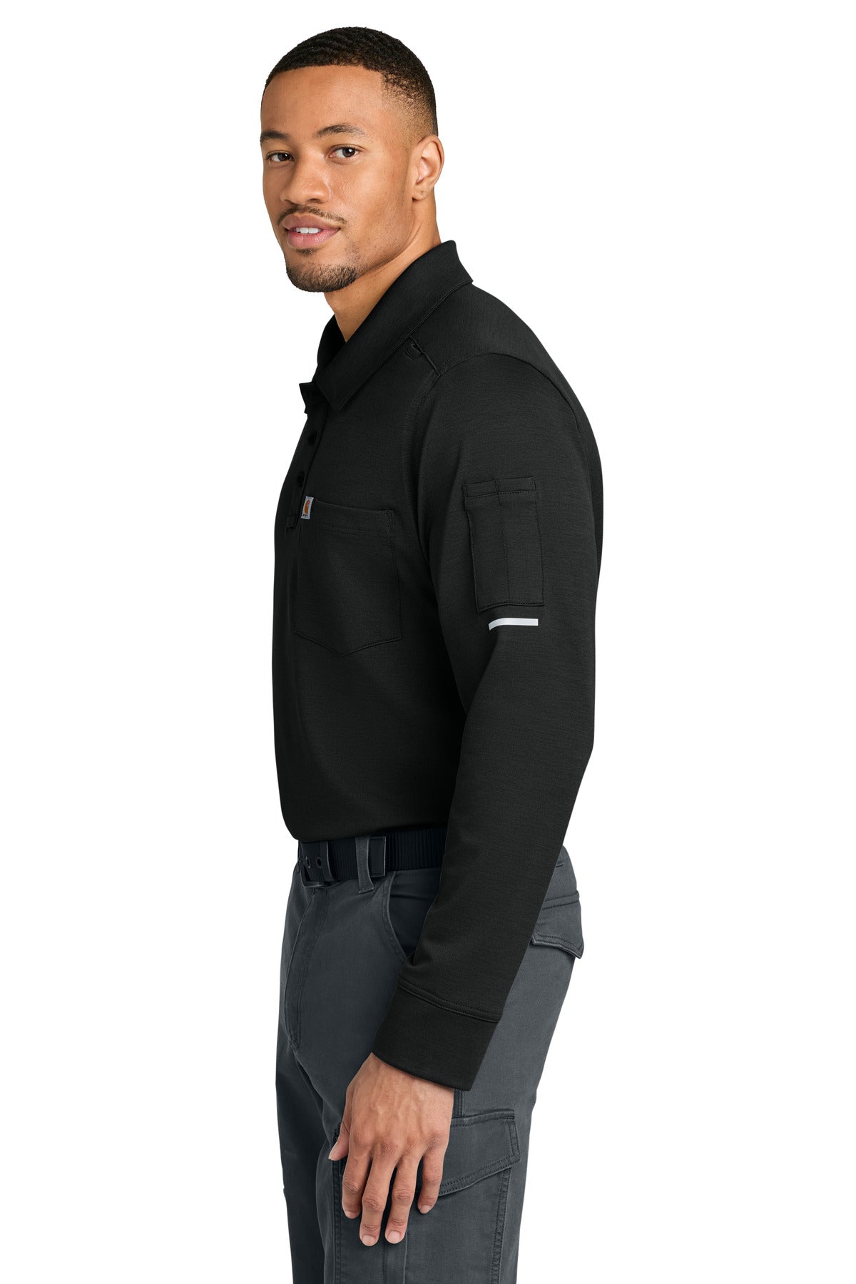 Carhartt FLD & RSCU Long Sleeve Polo CTC16129 - Black - side