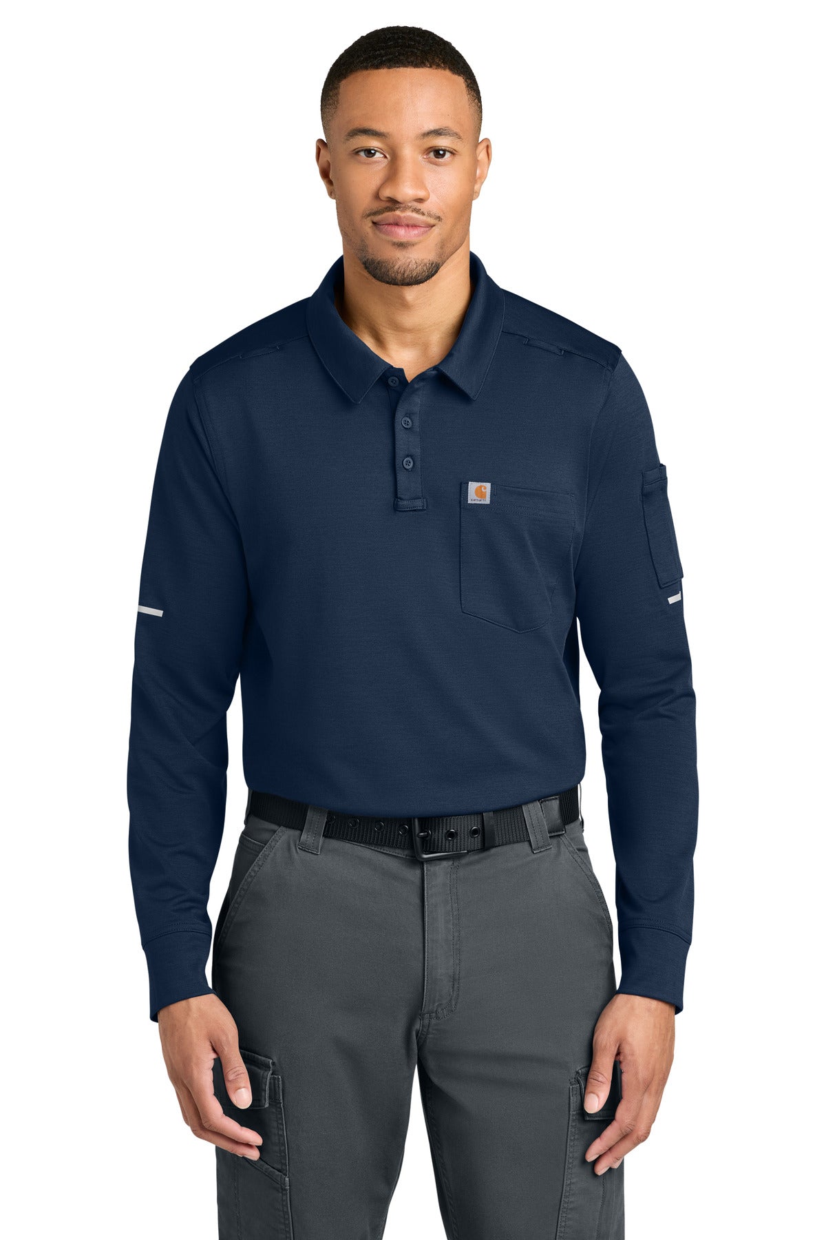 Carhartt FLD & RSCU Long Sleeve Polo CTC16129 - Dark Navy - front