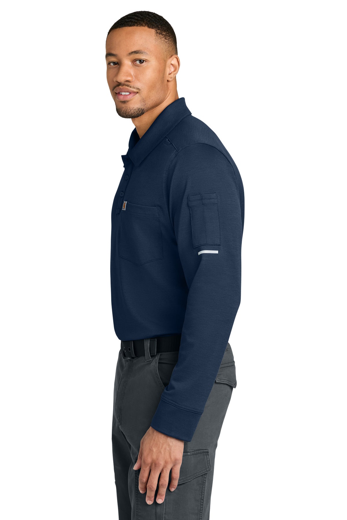 Carhartt FLD & RSCU Long Sleeve Polo CTC16129 - Dark Navy - side