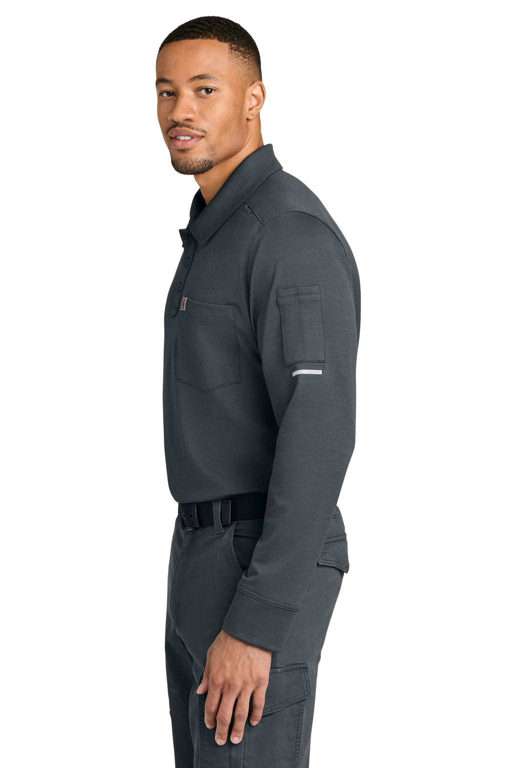 Carhartt FLD & RSCU Long Sleeve Polo CTC16129 - Pewter - side