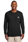 Carhartt Workwear Pocket Long Sleeve T-Shirt. CTK126 - Black - front