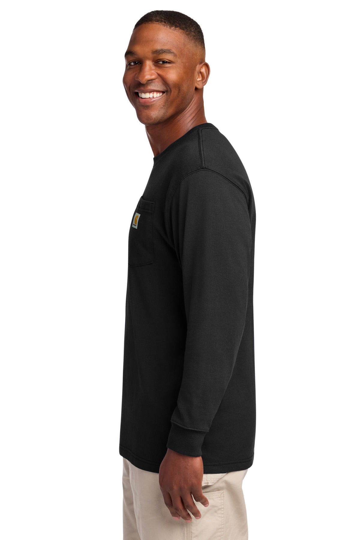 Carhartt Workwear Pocket Long Sleeve T-Shirt. CTK126 - Black - side