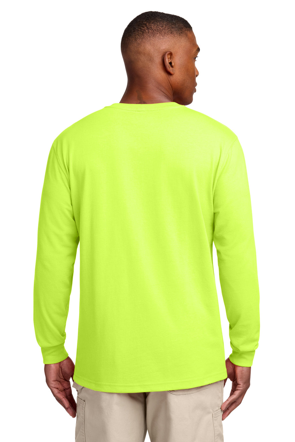 Carhartt Workwear Pocket Long Sleeve T-Shirt. CTK126 - Brite Lime - back