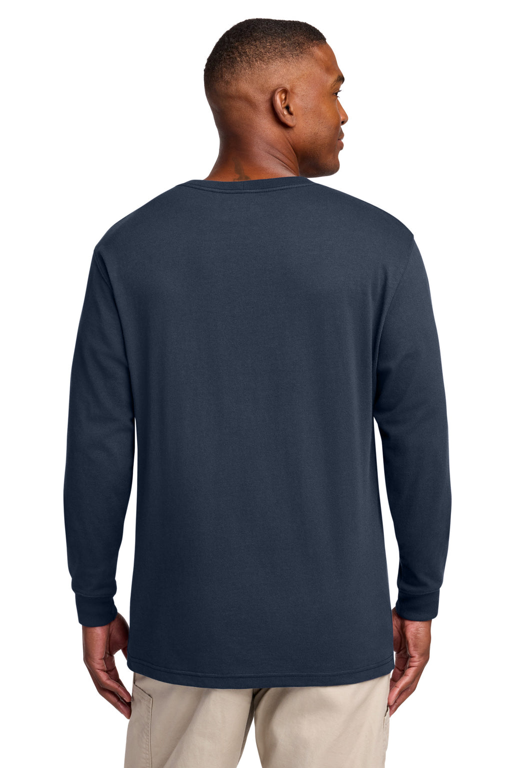 Carhartt Workwear Pocket Long Sleeve T-Shirt. CTK126 - Navy - back