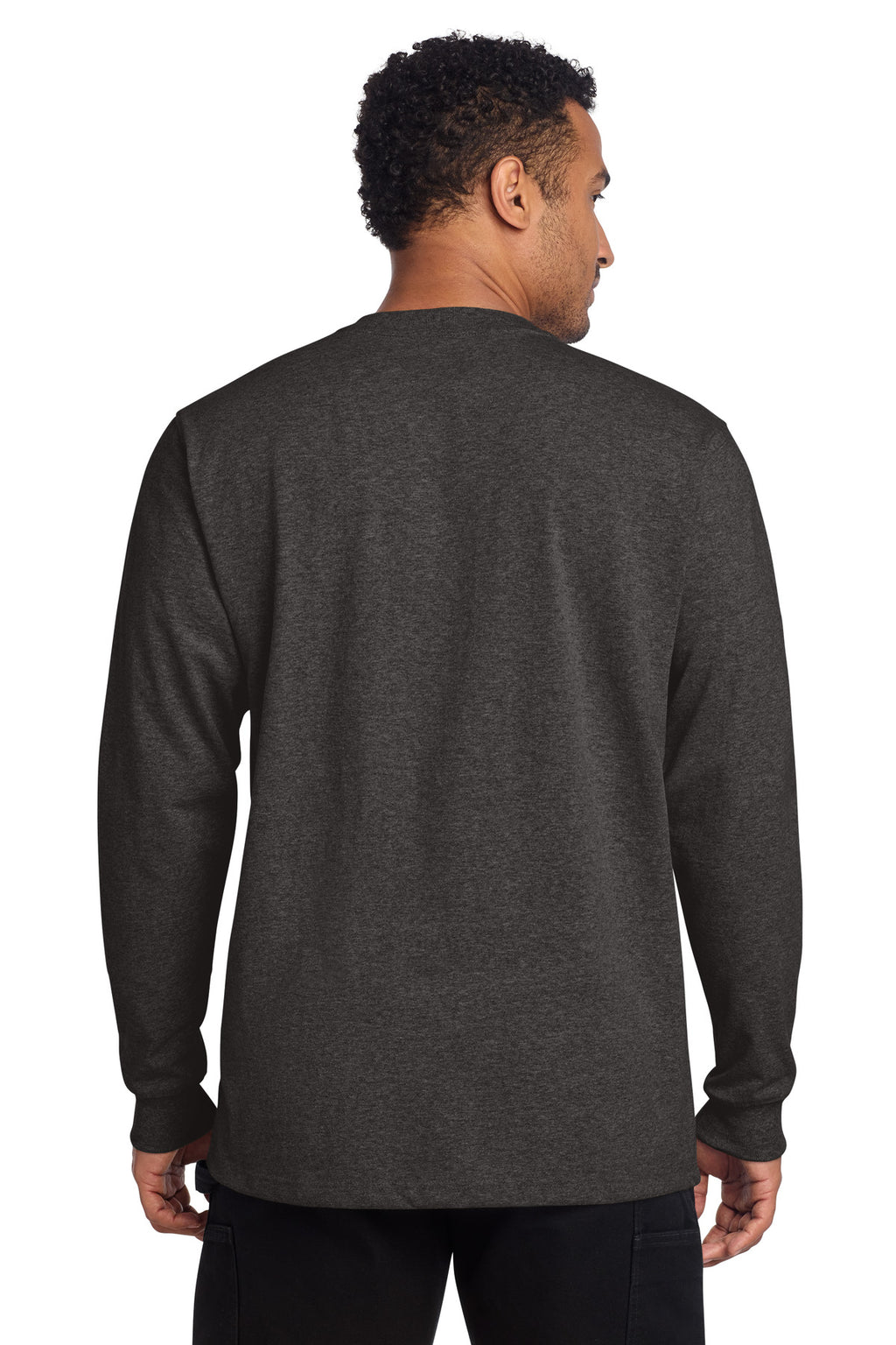Carhartt Long Sleeve Henley T-Shirt CTK128 - Carbon Heather - back