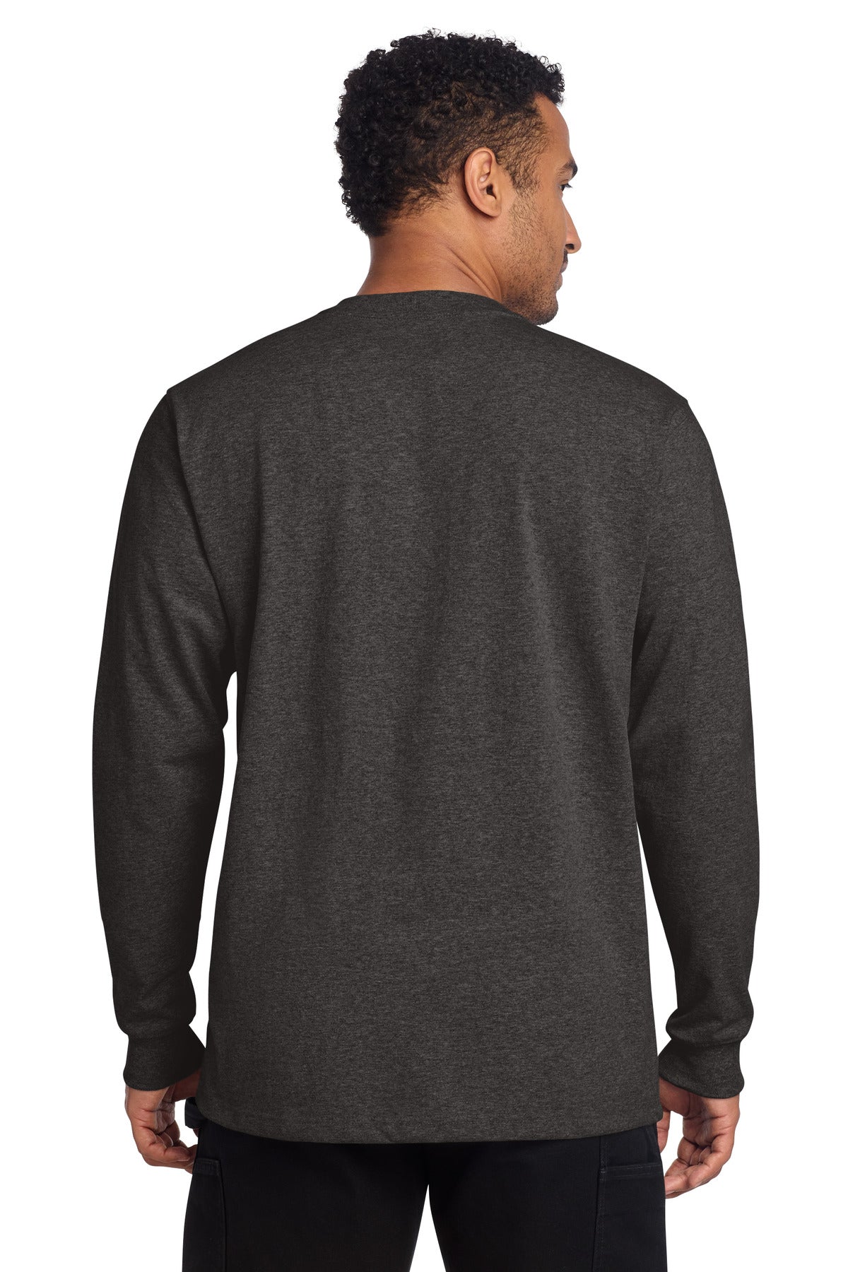 Carhartt Long Sleeve Henley T-Shirt CTK128 - Carbon Heather - back