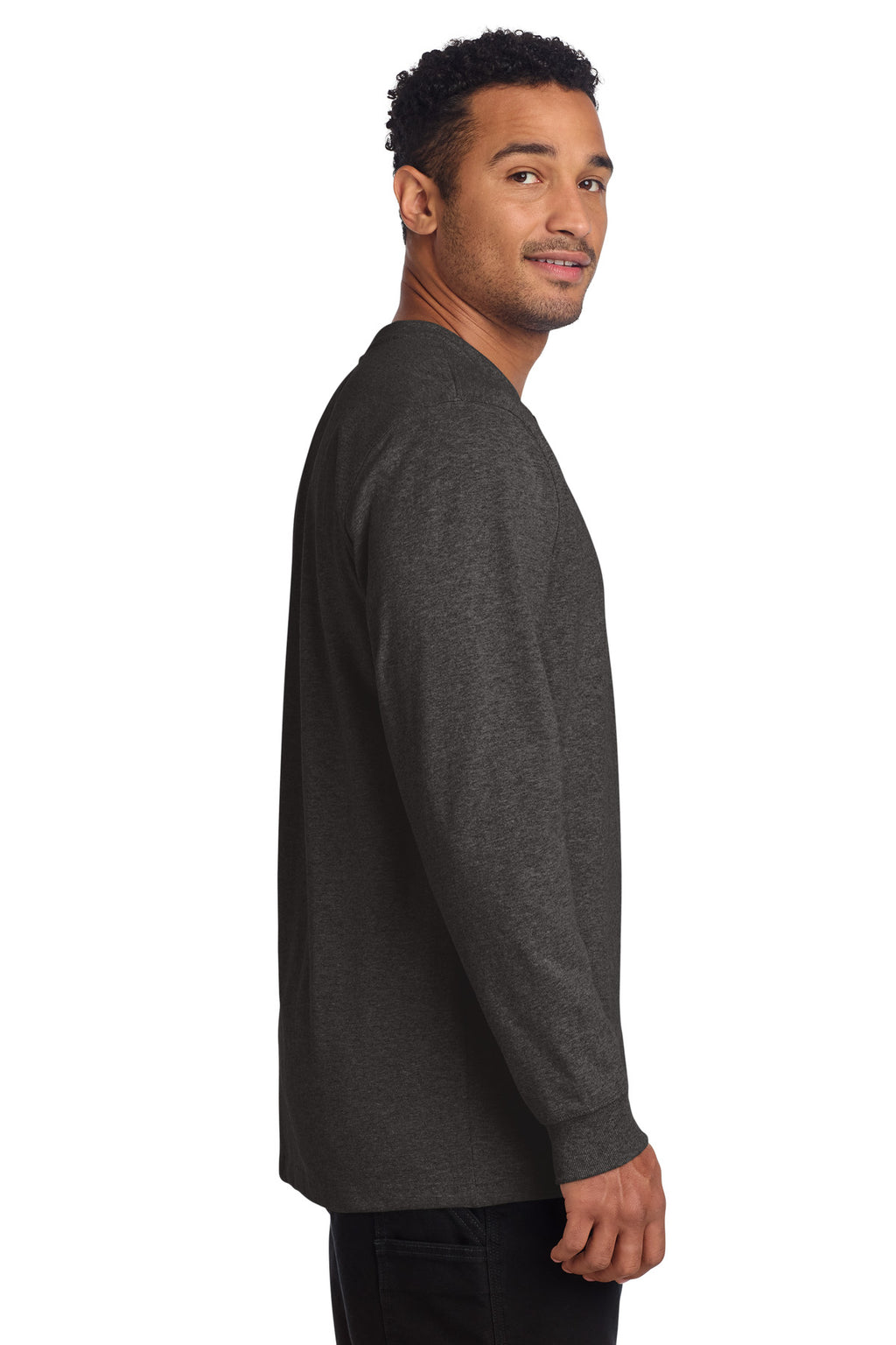 Carhartt Long Sleeve Henley T-Shirt CTK128 - Carbon Heather - side