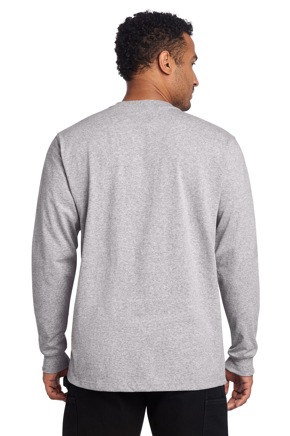 Carhartt Long Sleeve Henley T-Shirt CTK128 - Heather Grey - back