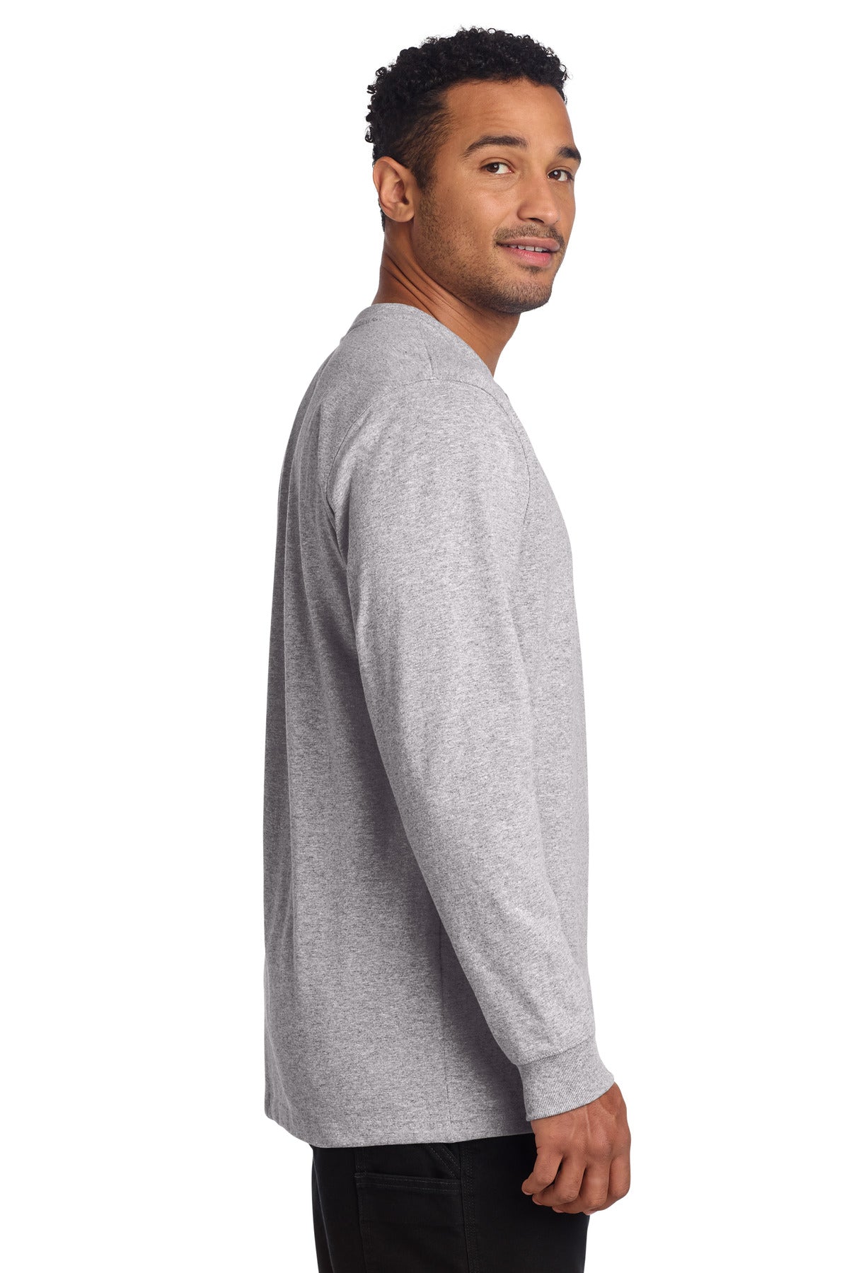 Carhartt Long Sleeve Henley T-Shirt CTK128 - Heather Grey - side