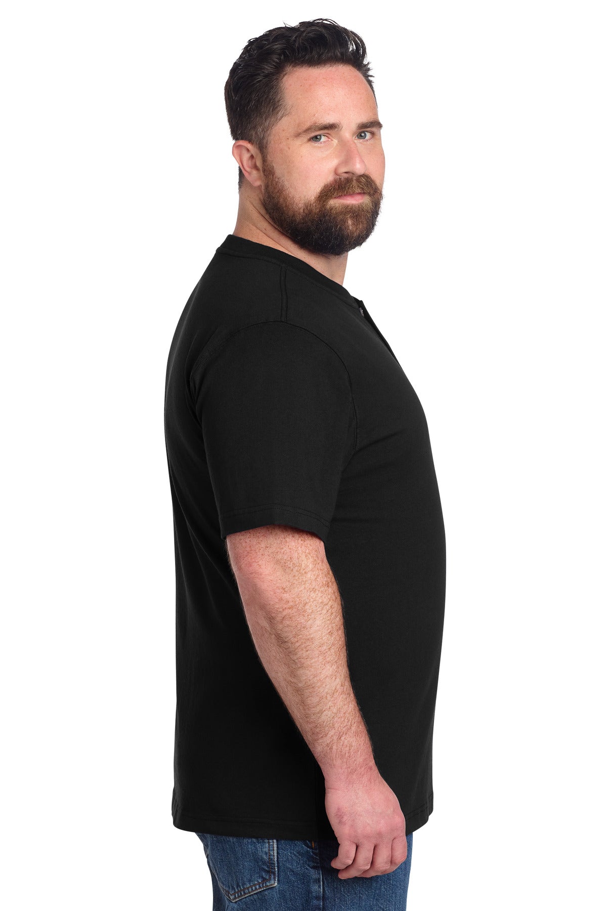 Carhartt Short Sleeve Henley T-Shirt CTK84 - Black - side