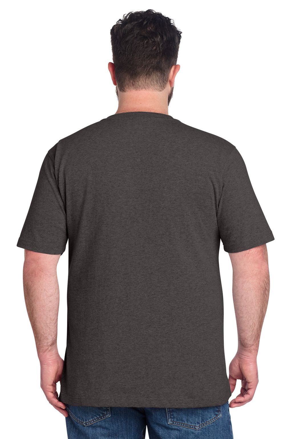 Carhartt Short Sleeve Henley T-Shirt CTK84 - Carbon Heather - back