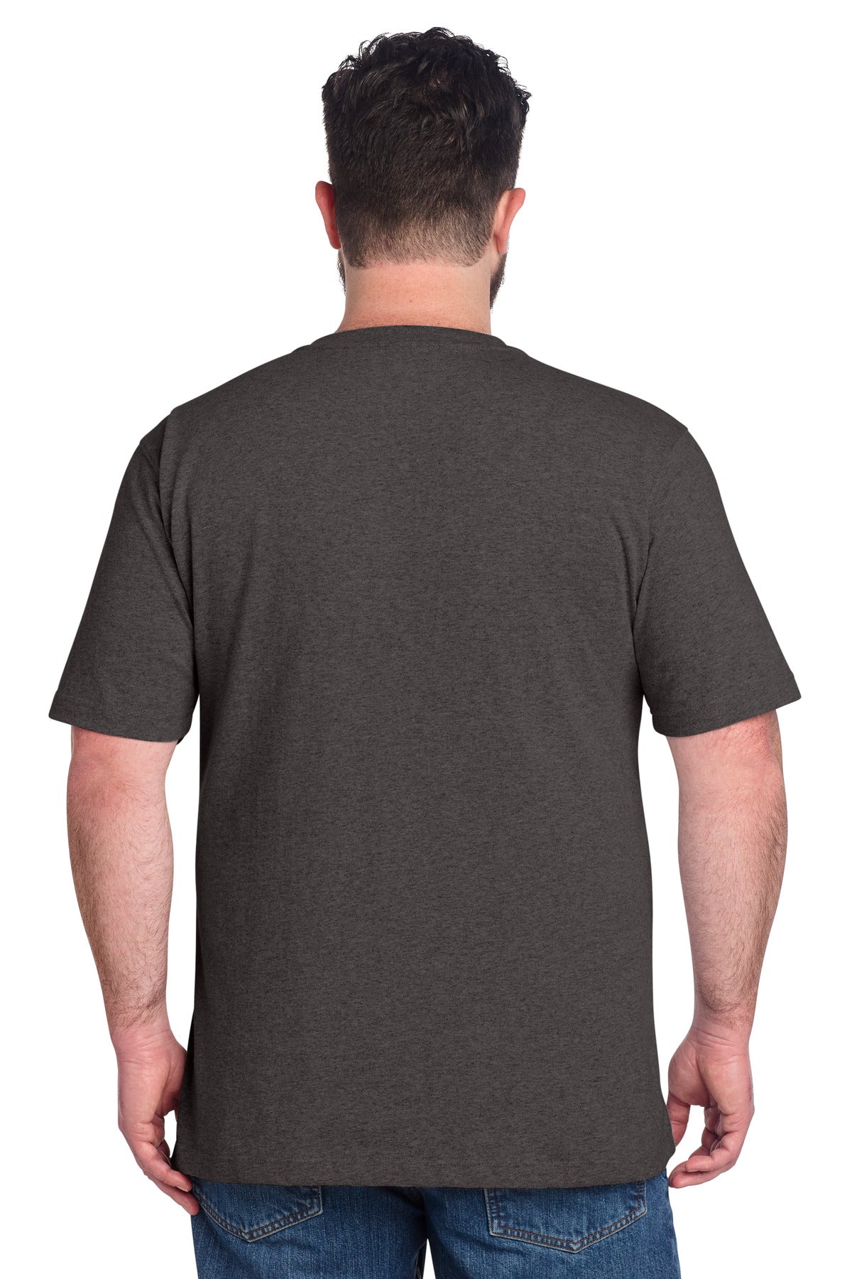 Carhartt Short Sleeve Henley T-Shirt CTK84 - Carbon Heather - back