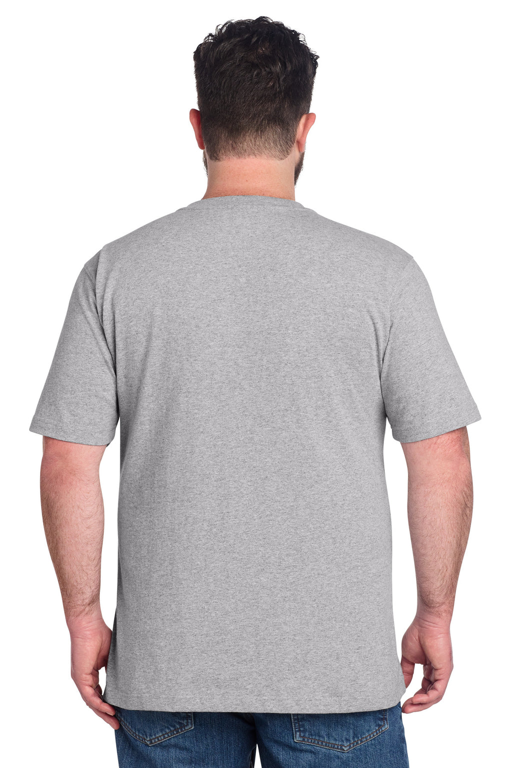 Carhartt Short Sleeve Henley T-Shirt CTK84 - Heather Grey - back