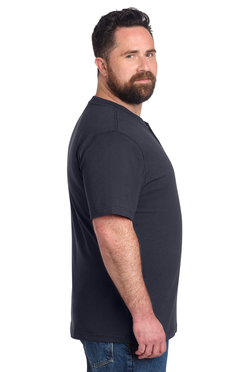 Carhartt Short Sleeve Henley T-Shirt CTK84 - Navy - side