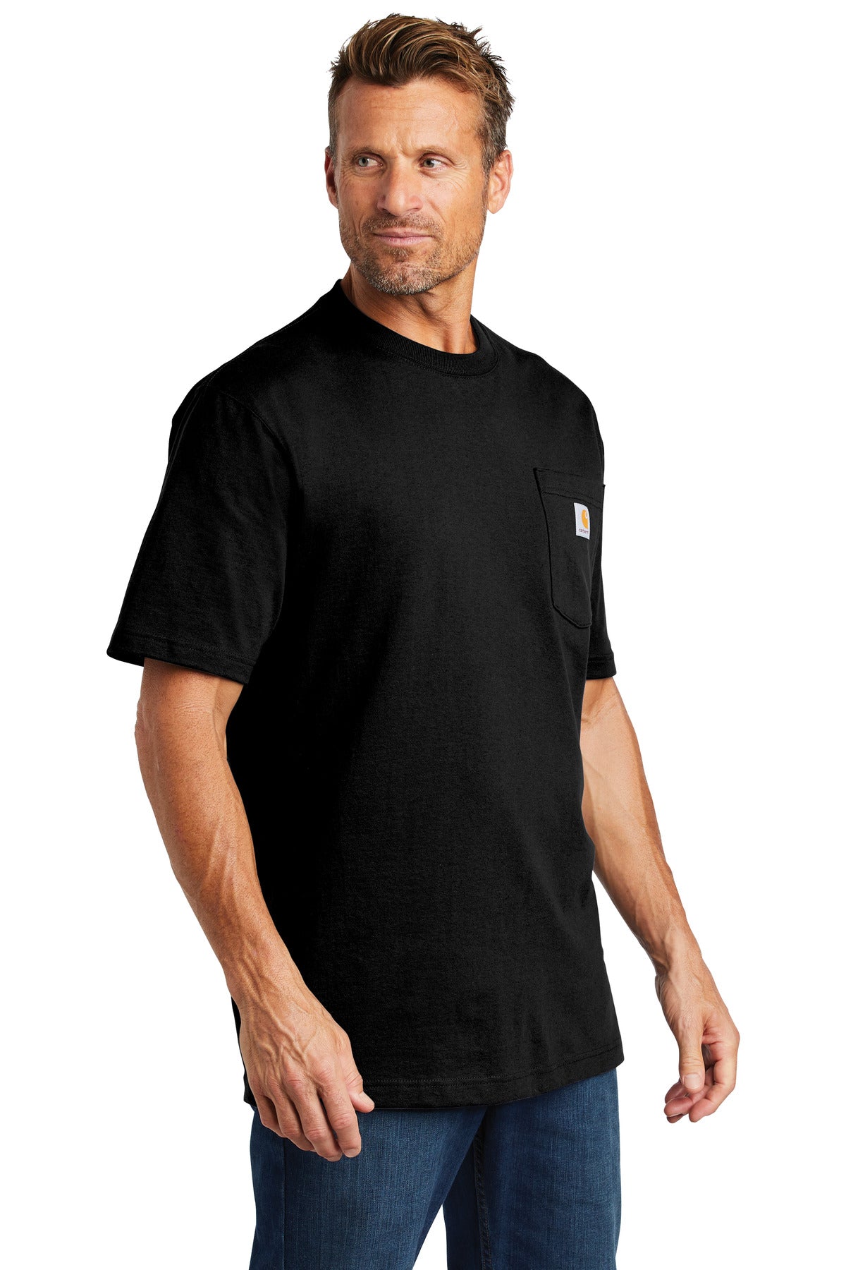 Carhartt Workwear Pocket Short Sleeve T-Shirt. CTK87 - Black - three_q