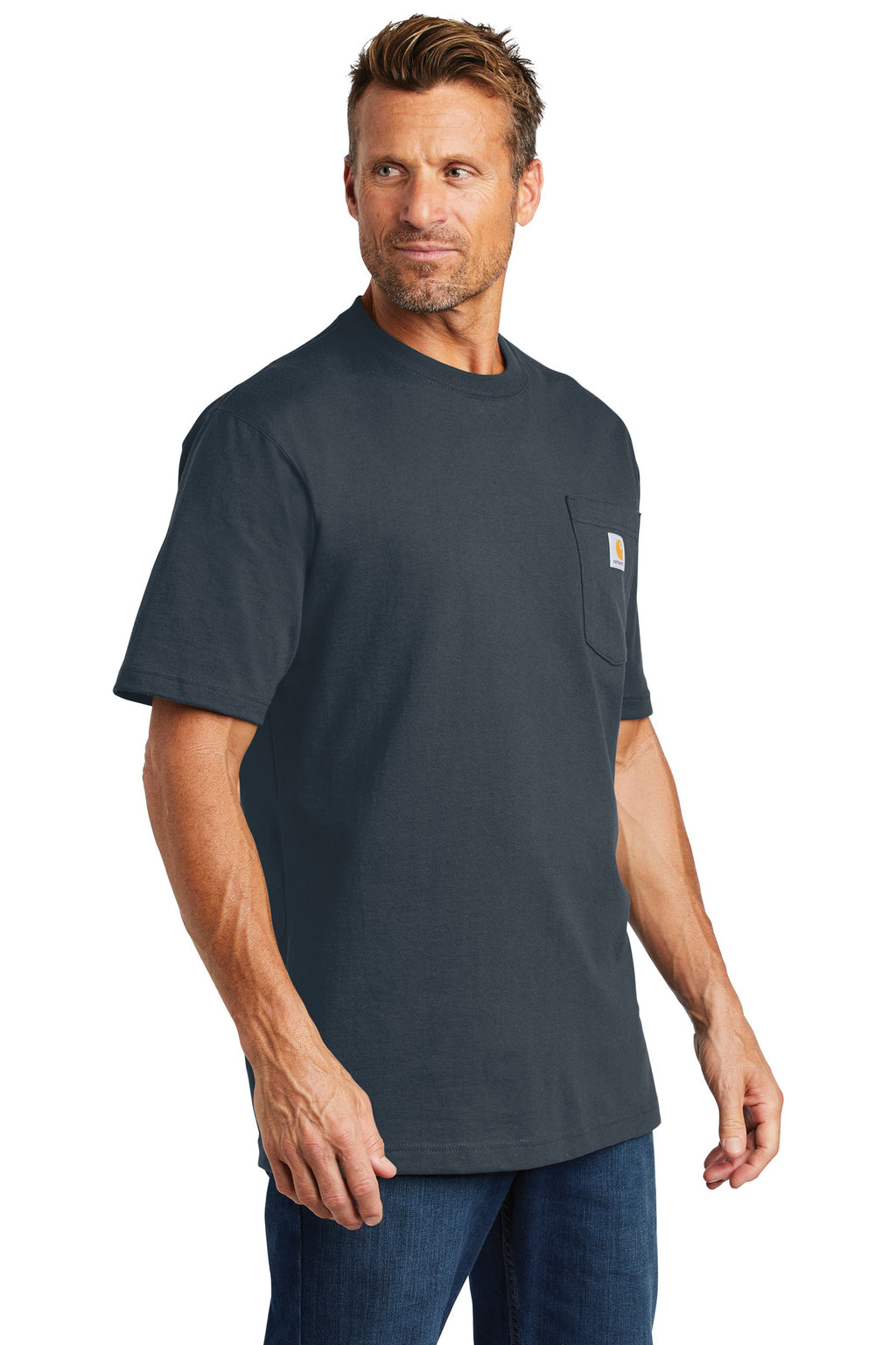 Carhartt Workwear Pocket Short Sleeve T-Shirt. CTK87 - Bluestone - three_q