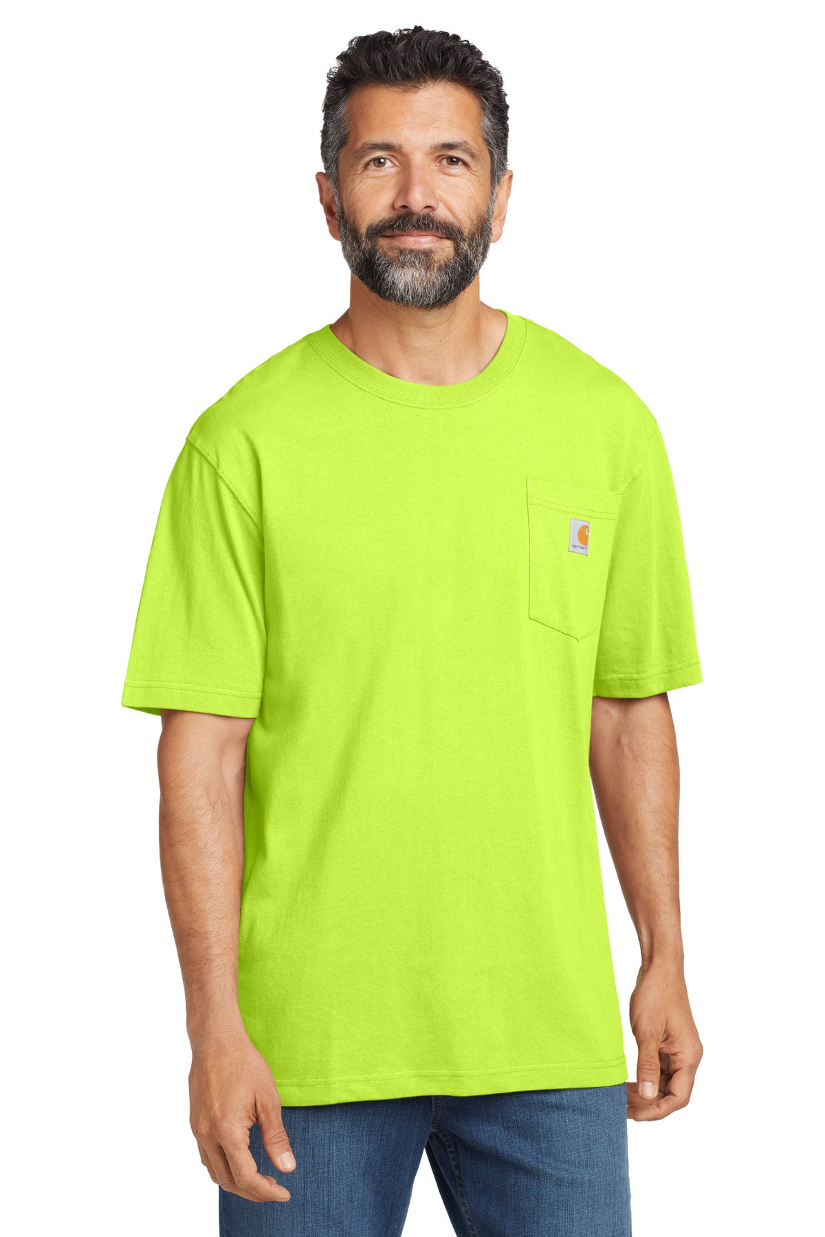Carhartt Workwear Pocket Short Sleeve T-Shirt. CTK87 - Brite Lime - front