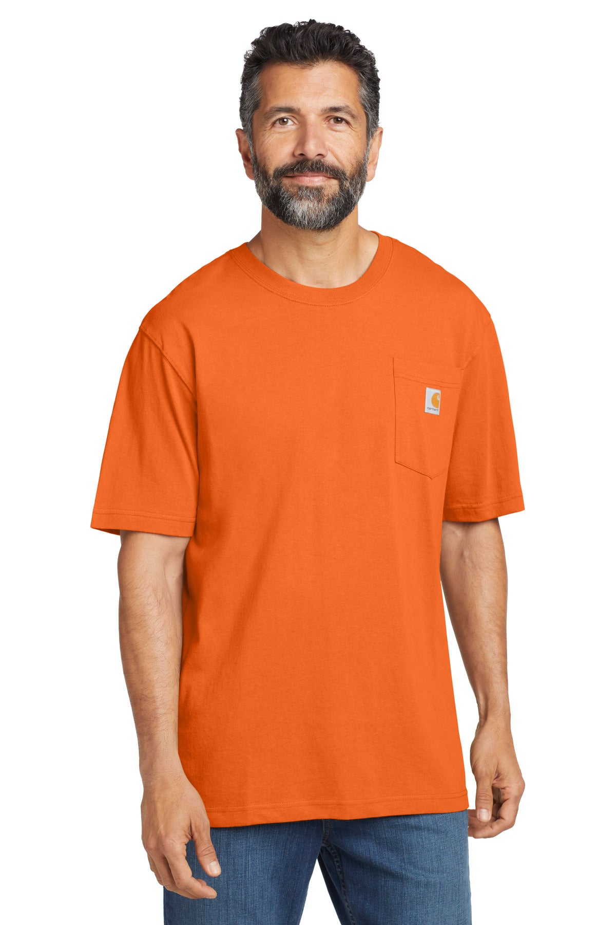 Carhartt Workwear Pocket Short Sleeve T-Shirt. CTK87 - Brite Orange - front